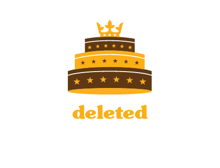 triple layer cake logo with crown