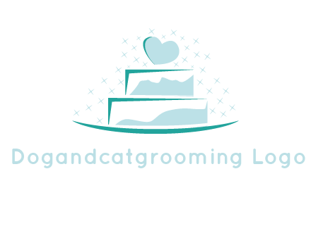 heart and stars on cake logo