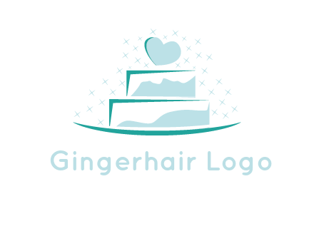 heart and stars on cake logo