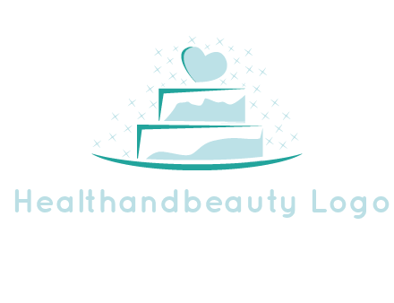 heart and stars on cake logo