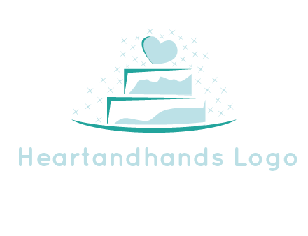 heart and stars on cake logo