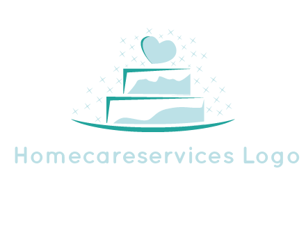 heart and stars on cake logo