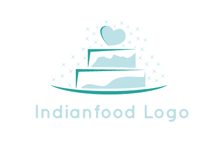 heart and stars on cake logo