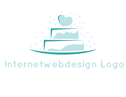 heart and stars on cake logo