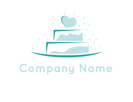 heart and stars on cake logo