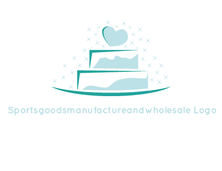 heart and stars on cake logo