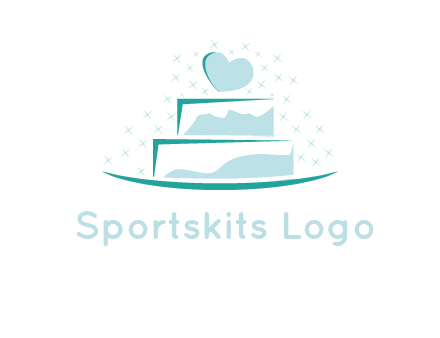 heart and stars on cake logo