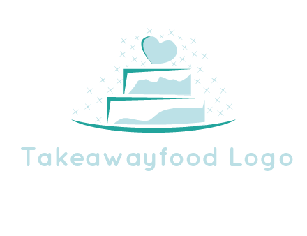 heart and stars on cake logo