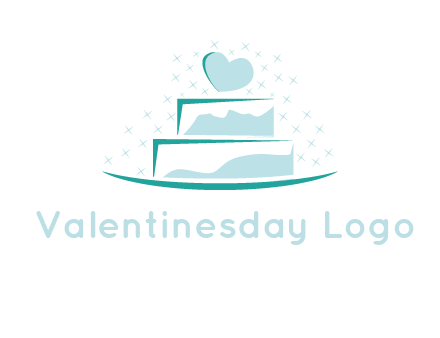 heart and stars on cake logo