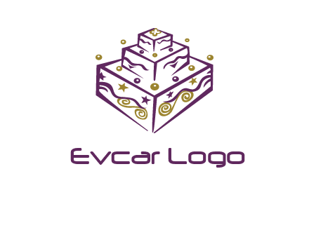 3 level 3d cake logo