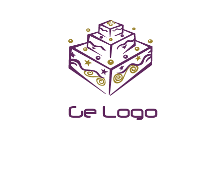 3 level 3d cake logo