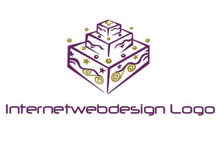 3 level 3d cake logo