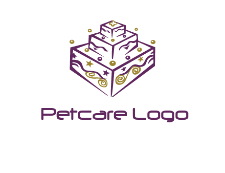 3 level 3d cake logo