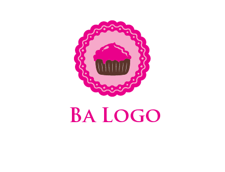 cupcake logo in circle