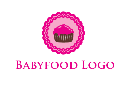 cupcake logo in circle