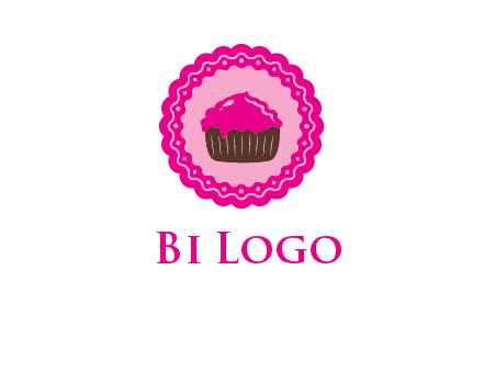 cupcake logo in circle