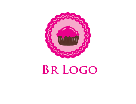 cupcake logo in circle