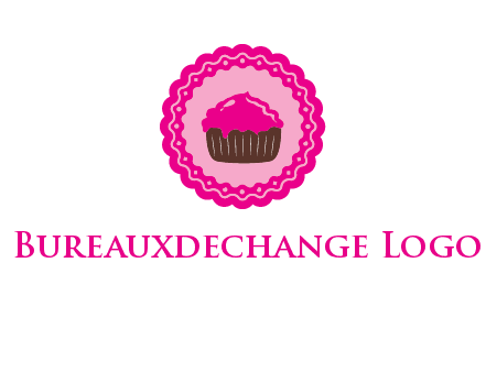 cupcake logo in circle