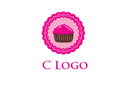 cupcake logo in circle