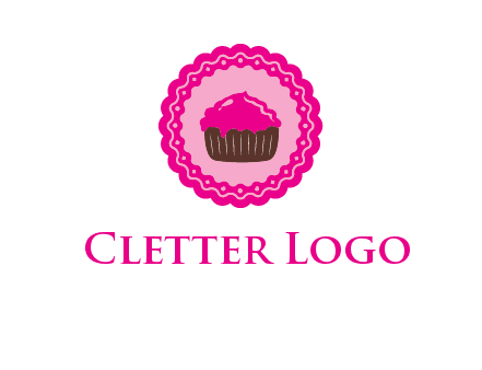 cupcake logo in circle