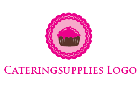 cupcake logo in circle