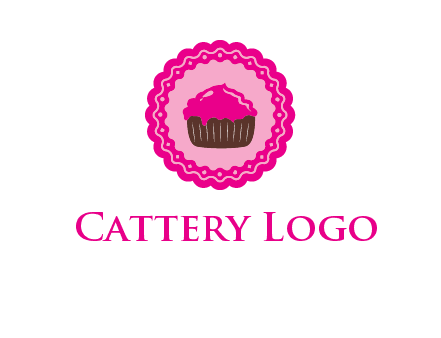 cupcake logo in circle