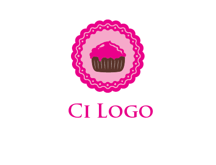 cupcake logo in circle