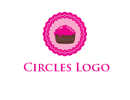 cupcake logo in circle