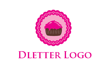 cupcake logo in circle