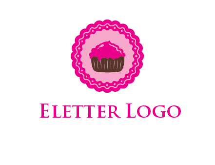 cupcake logo in circle