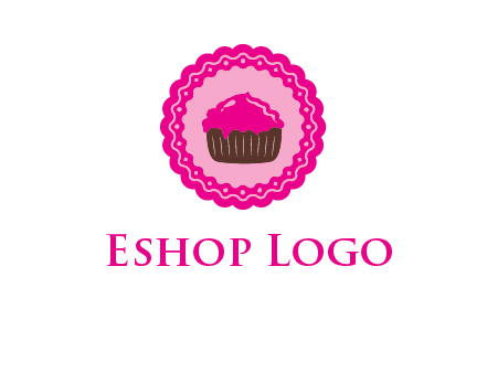 cupcake logo in circle