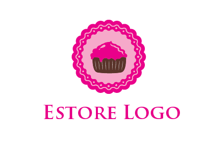 cupcake logo in circle