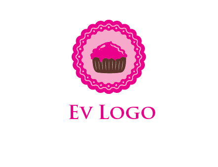 cupcake logo in circle