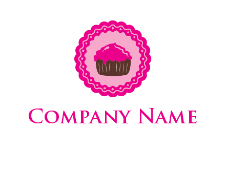 cupcake logo in circle