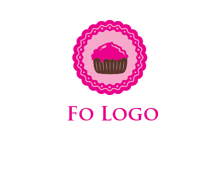 cupcake logo in circle