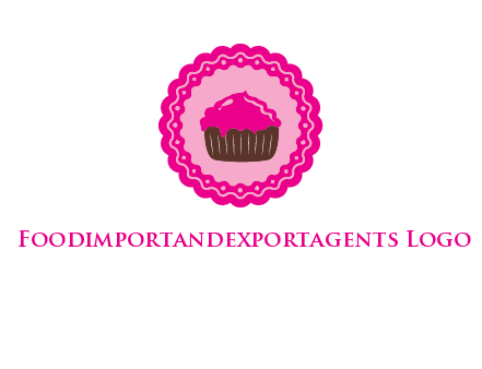 cupcake logo in circle