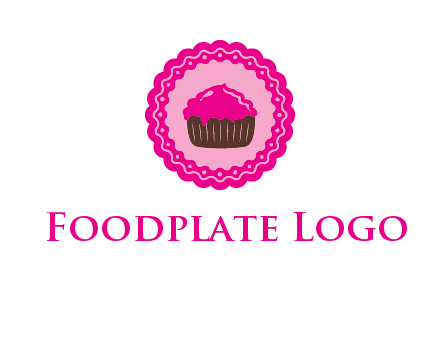 cupcake logo in circle