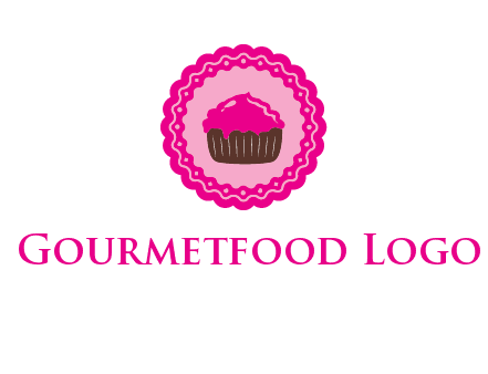 cupcake logo in circle