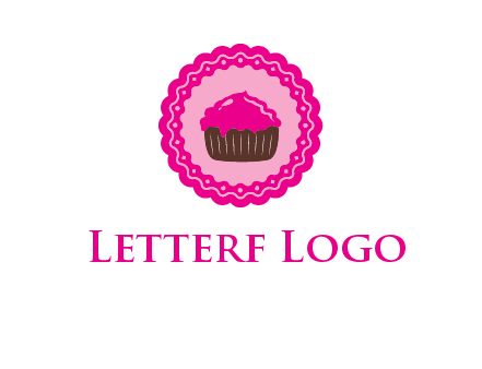 cupcake logo in circle