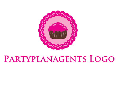 cupcake logo in circle