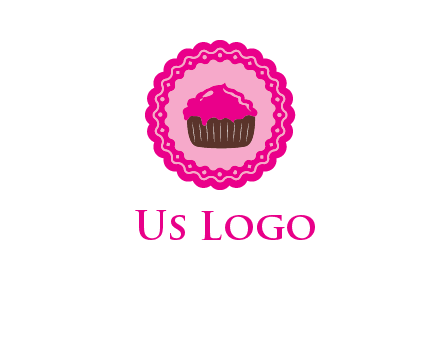 cupcake logo in circle