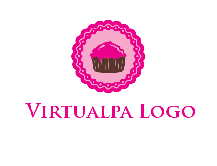 cupcake logo in circle