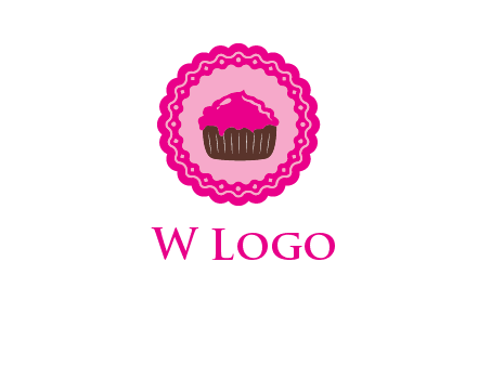 cupcake logo in circle