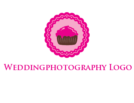 cupcake logo in circle