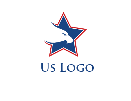 eagle head in star logo