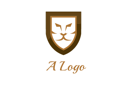 lion face in shield logo