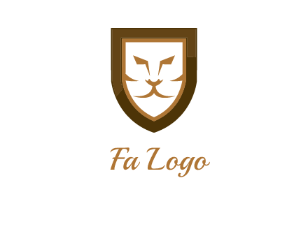 lion face in shield logo