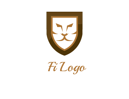 lion face in shield logo