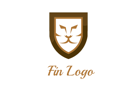 lion face in shield logo