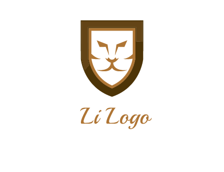 lion face in shield logo